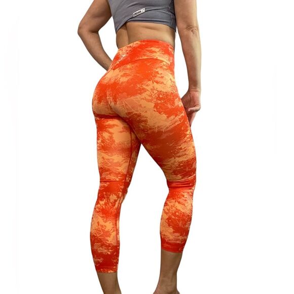Gymshark Red and Orange Pattern High Waist Leggings Women’s Size Small - Picture 2 of 9